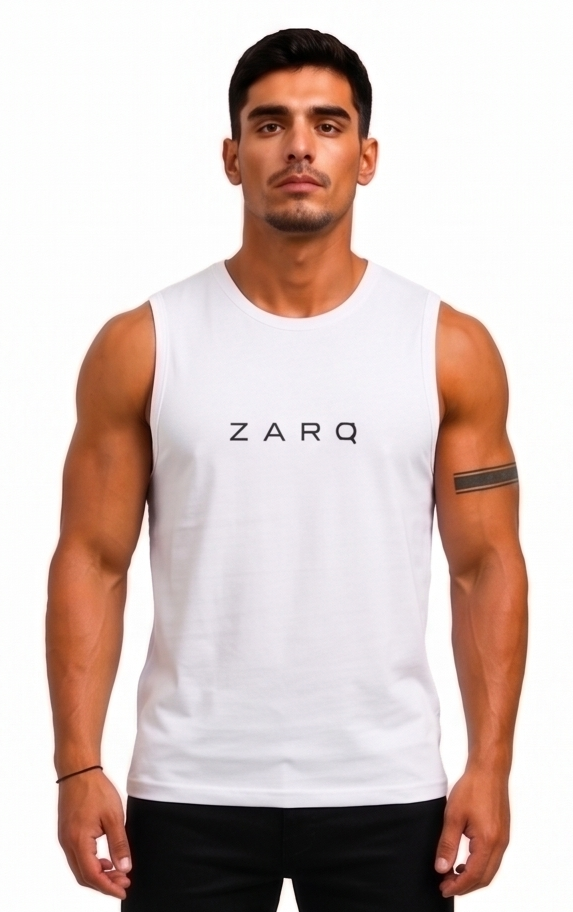 ZARQ Performance Sleeveless Training Tank – White